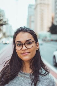 selective focus photography of woman