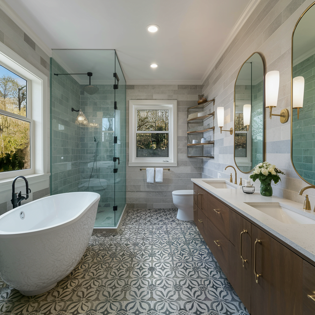 salle de bain dans un intérieur maison moderne.